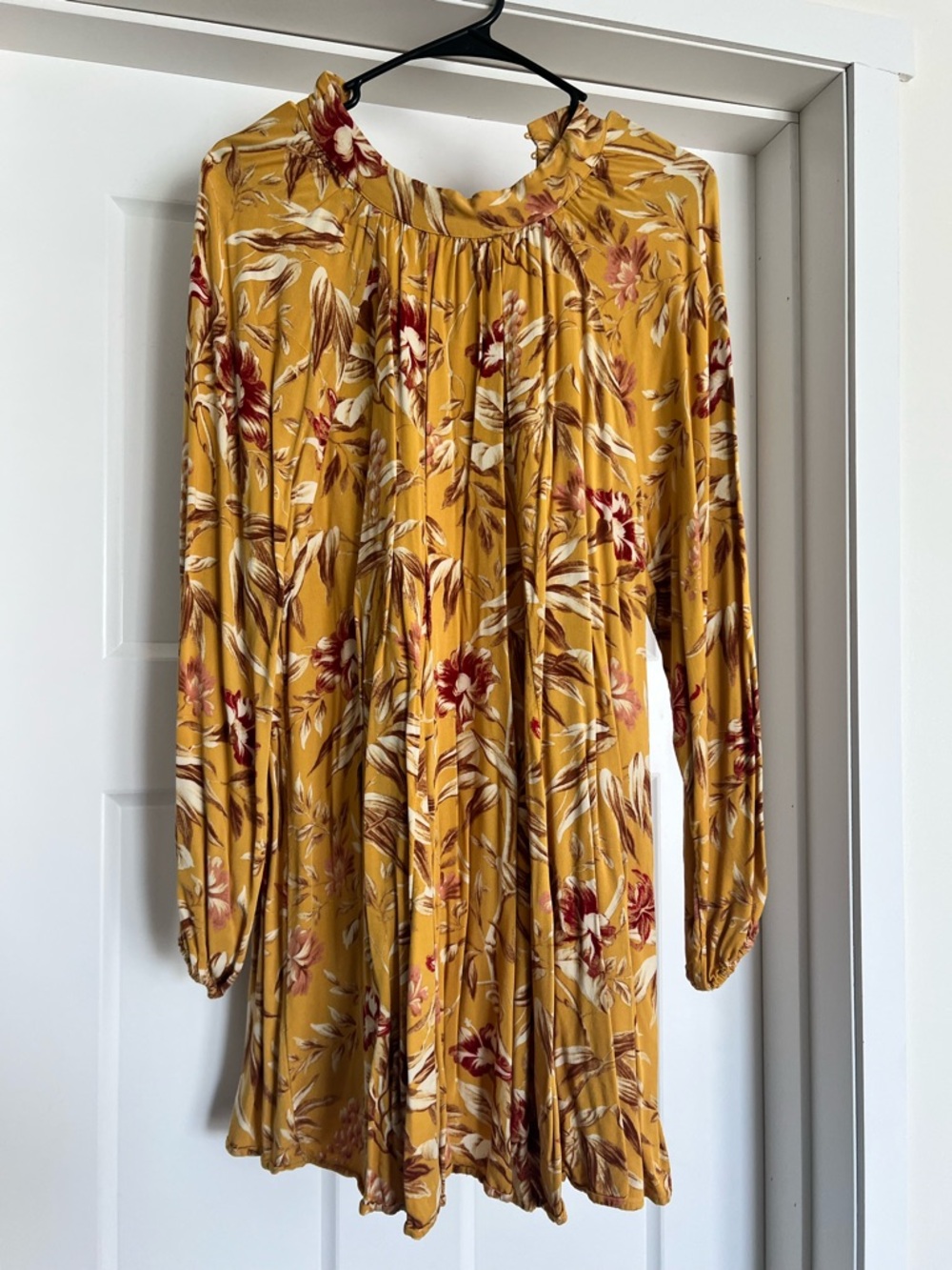 H&M Mustard Floral Long Sleeve Dress